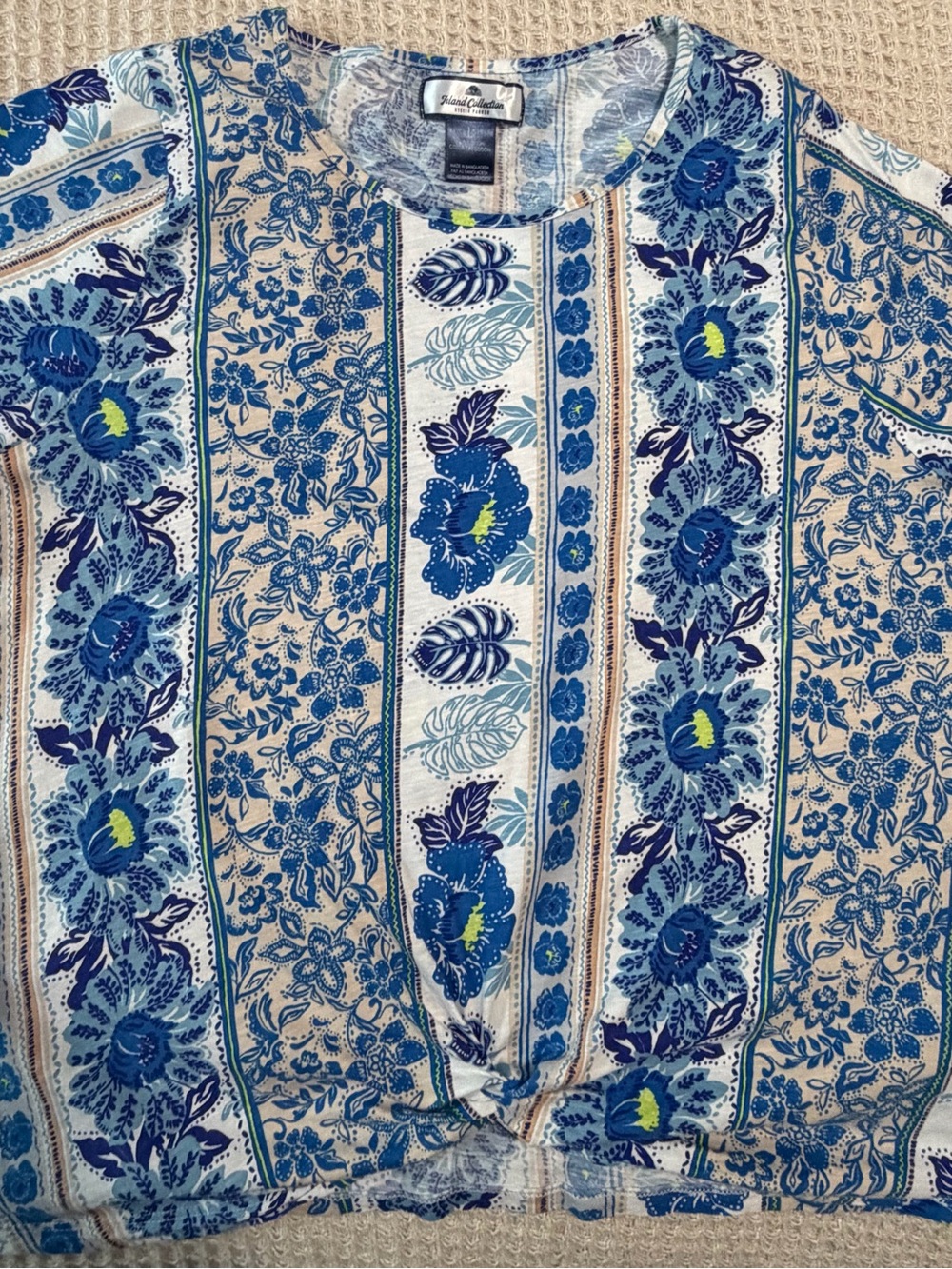 Blue & White Floral Print Top | Island Collection by Stella Parker